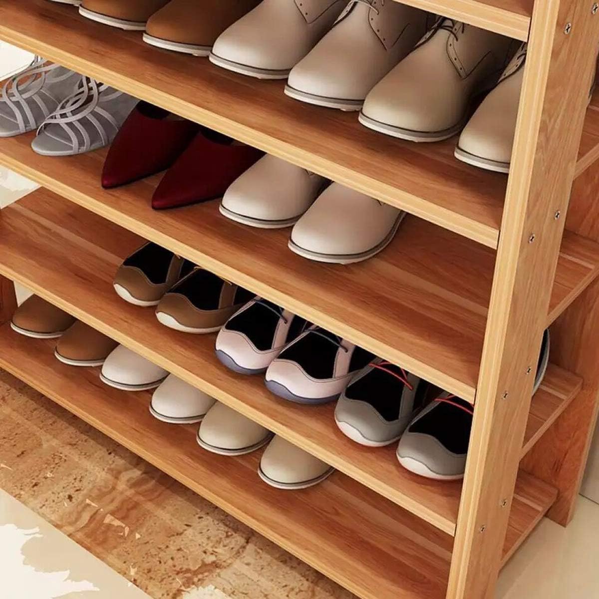 Emma 6 Tiers Wood Maple Rack