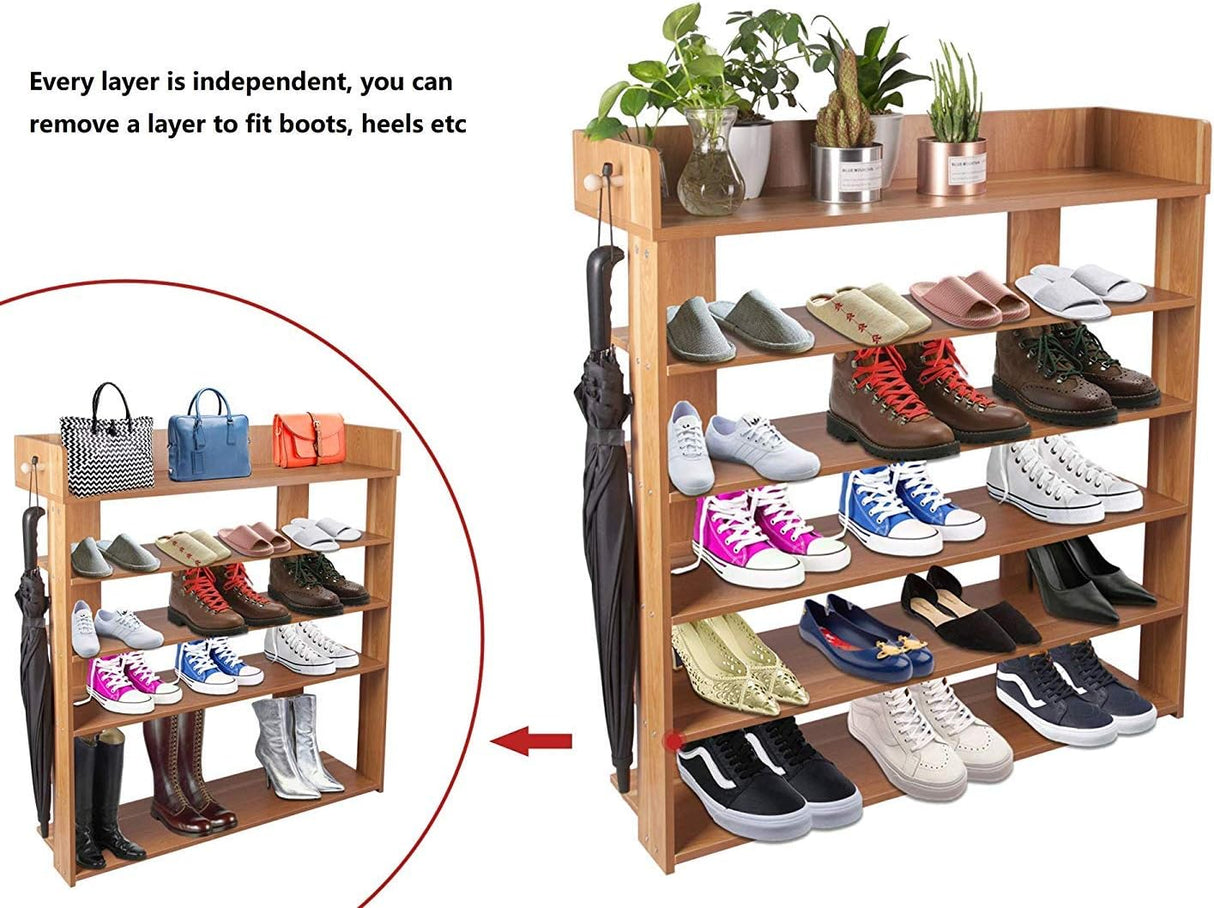 Emma 6 Tiers Wood Maple Rack