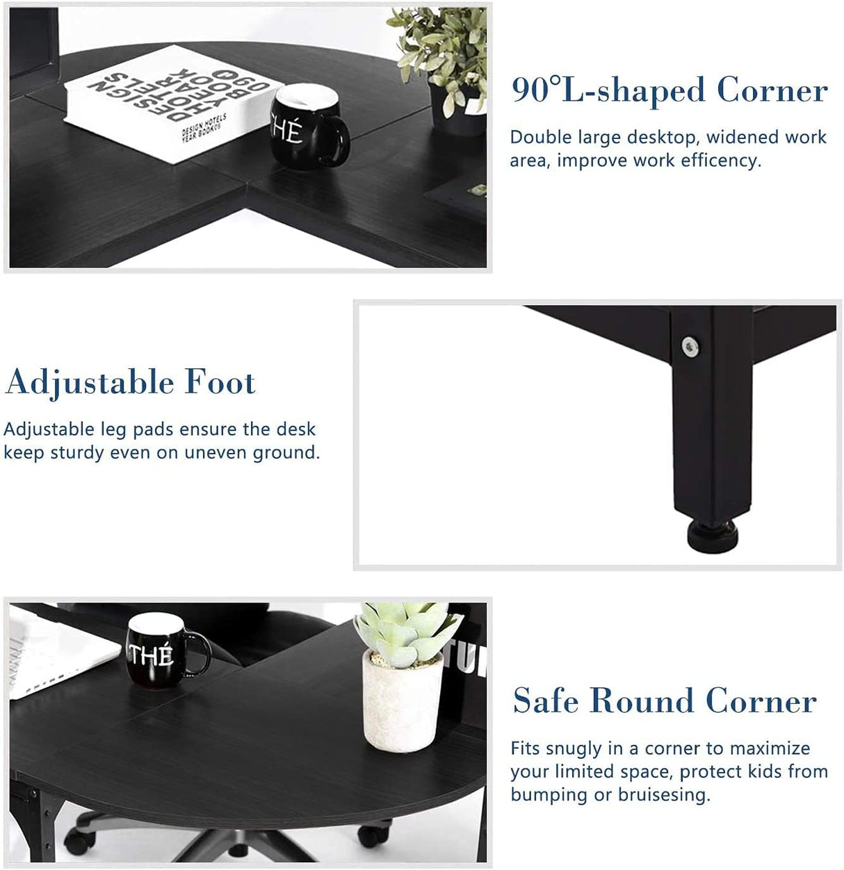 Hans and Alice 55 inch L-Shaped Desk