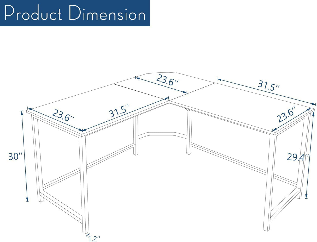 Hans and Alice 55 inch L-Shaped Desk